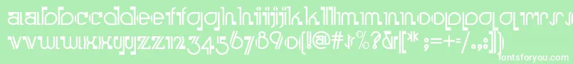 フォントBoomeringuenf – 緑の背景に白い文字