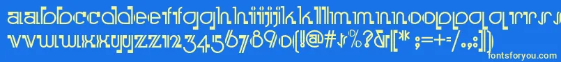 Boomeringuenf Font – Yellow Fonts on Blue Background