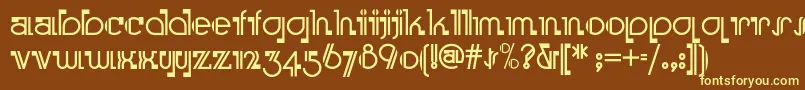 Шрифт Boomeringuenf – жёлтые шрифты на коричневом фоне