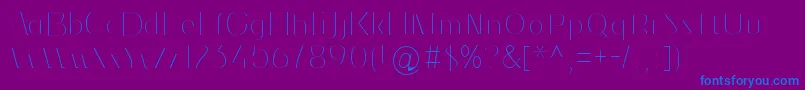 SlimSlim-Schriftart – Blaue Schriften auf violettem Hintergrund