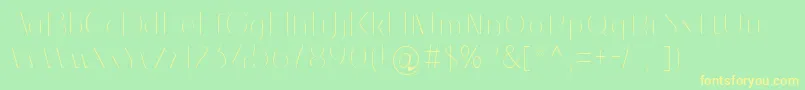 SlimSlim-fontti – keltaiset fontit vihreällä taustalla