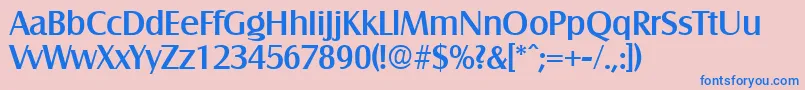 SalzburgMedium Font – Blue Fonts on Pink Background