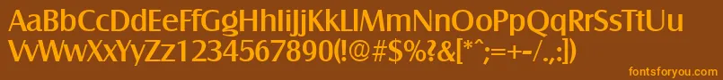 SalzburgMedium Font – Orange Fonts on Brown Background