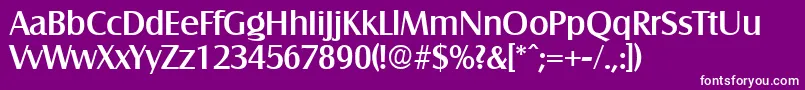 SalzburgMedium-fontti – valkoiset fontit violetilla taustalla