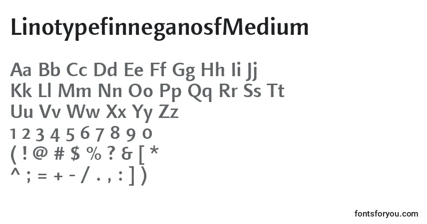 Schriftart LinotypefinneganosfMedium – Alphabet, Zahlen, spezielle Symbole