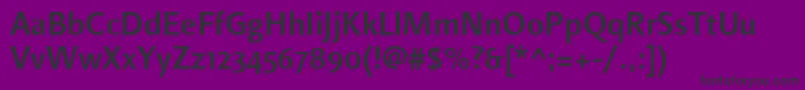 フォントLinotypefinneganosfMedium – 紫の背景に黒い文字