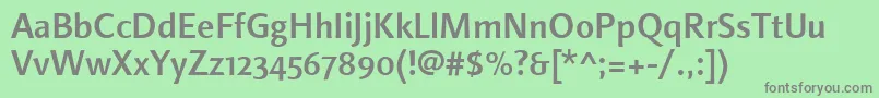 フォントLinotypefinneganosfMedium – 緑の背景に灰色の文字