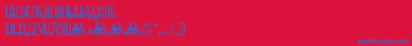 TallAndSlim Font – Blue Fonts on Red Background
