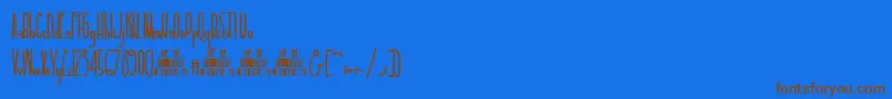 TallAndSlim Font – Brown Fonts on Blue Background