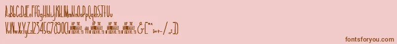 TallAndSlim-Schriftart – Braune Schriften auf rosa Hintergrund