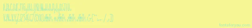 Fonte TallAndSlim – fontes verdes em um fundo amarelo