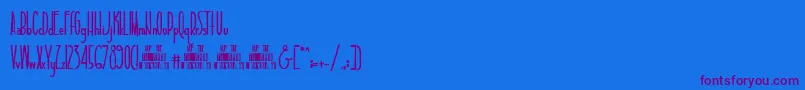 TallAndSlim Font – Purple Fonts on Blue Background