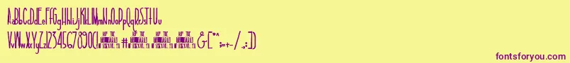 TallAndSlim Font – Purple Fonts on Yellow Background