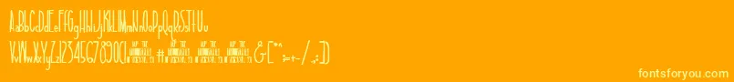 TallAndSlim Font – Yellow Fonts on Orange Background