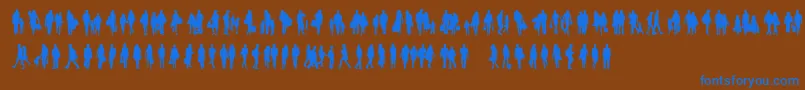 Townsfolk Font – Blue Fonts on Brown Background
