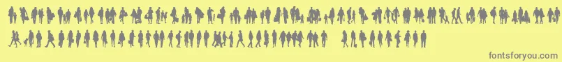 Townsfolk Font – Gray Fonts on Yellow Background