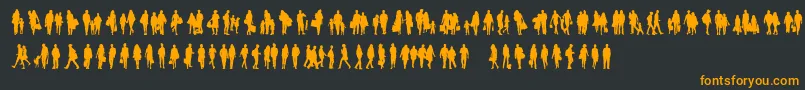 Townsfolk Font – Orange Fonts on Black Background