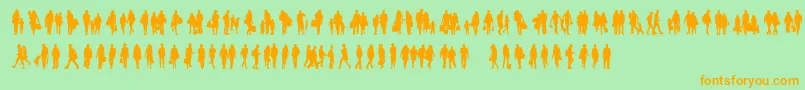 Townsfolk Font – Orange Fonts on Green Background