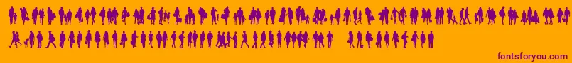 Townsfolk Font – Purple Fonts on Orange Background