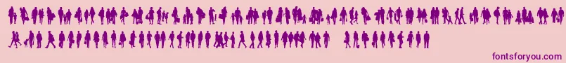 Townsfolk-Schriftart – Violette Schriften auf rosa Hintergrund