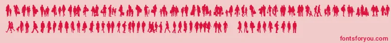Townsfolk-Schriftart – Rote Schriften auf rosa Hintergrund
