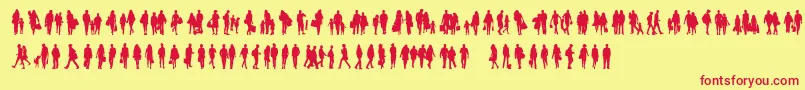 Fonte Townsfolk – fontes vermelhas em um fundo amarelo