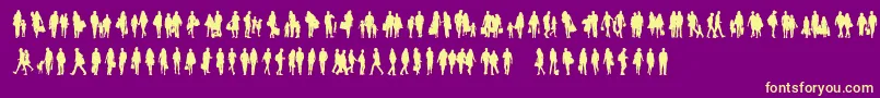 Townsfolk Font – Yellow Fonts on Purple Background