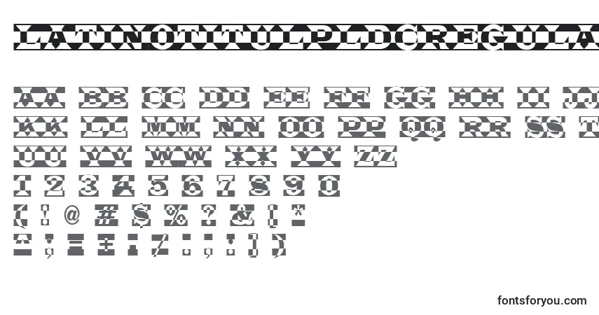 Schriftart LatinotitulpldcRegular – Alphabet, Zahlen, spezielle Symbole