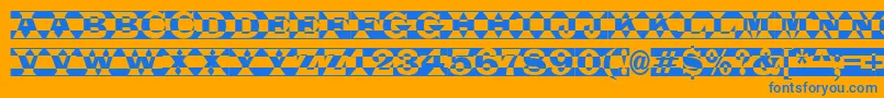 LatinotitulpldcRegular Font – Blue Fonts on Orange Background