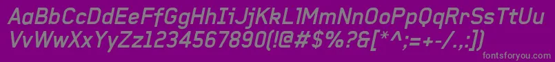 フォントBaksheeshBolditalic – 紫の背景に灰色の文字