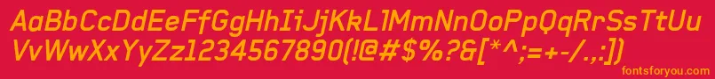 BaksheeshBolditalic Font – Orange Fonts on Red Background