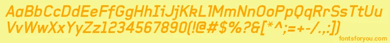 BaksheeshBolditalic Font – Orange Fonts on Yellow Background