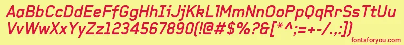 BaksheeshBolditalic Font – Red Fonts on Yellow Background