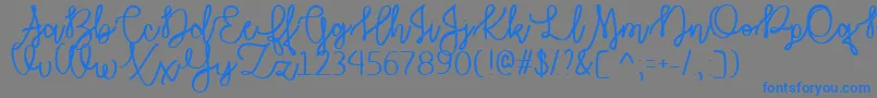 AutumnMoonTtf-Schriftart – Blaue Schriften auf grauem Hintergrund