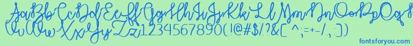 AutumnMoonTtf Font – Blue Fonts on Green Background