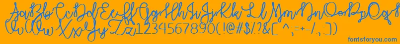 AutumnMoonTtf Font – Blue Fonts on Orange Background