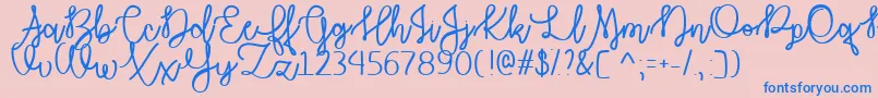 AutumnMoonTtf Font – Blue Fonts on Pink Background