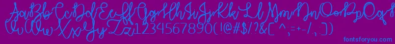 AutumnMoonTtf-Schriftart – Blaue Schriften auf violettem Hintergrund