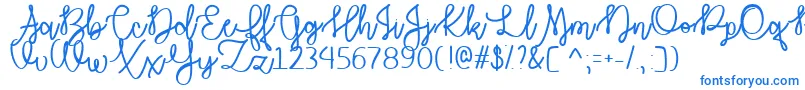 AutumnMoonTtf-Schriftart – Blaue Schriften auf weißem Hintergrund