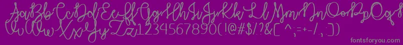 AutumnMoonTtf-Schriftart – Graue Schriften auf violettem Hintergrund