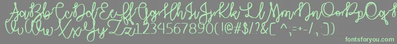 AutumnMoonTtf Font – Green Fonts on Gray Background