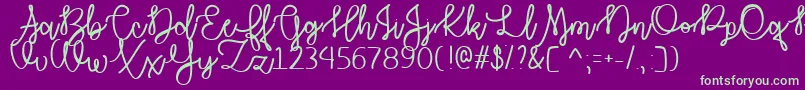 AutumnMoonTtf Font – Green Fonts on Purple Background