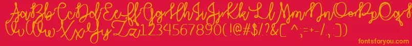 AutumnMoonTtf Font – Orange Fonts on Red Background