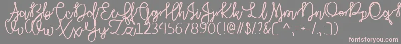 AutumnMoonTtf-Schriftart – Rosa Schriften auf grauem Hintergrund