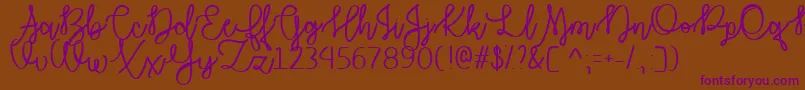 AutumnMoonTtf-fontti – violetit fontit ruskealla taustalla