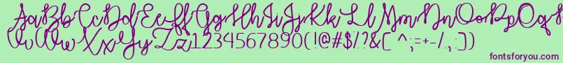 AutumnMoonTtf Font – Purple Fonts on Green Background
