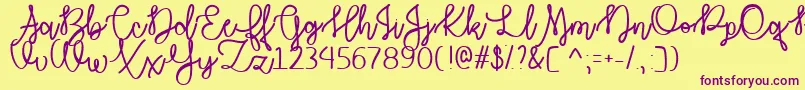 AutumnMoonTtf-fontti – violetit fontit keltaisella taustalla