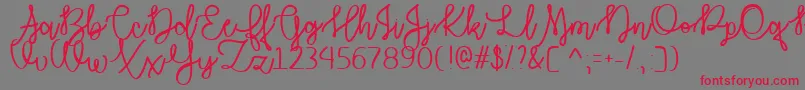 Weitere Informationen zur AutumnMoonTtf-Schriftart AutumnMoonTtf-Schriftart – Rote Schriften auf grauem Hintergrund