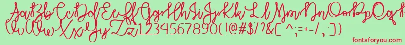 AutumnMoonTtf Font – Red Fonts on Green Background