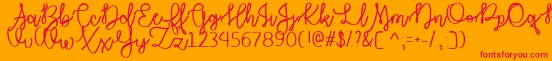 AutumnMoonTtf-Schriftart – Rote Schriften auf orangefarbenem Hintergrund